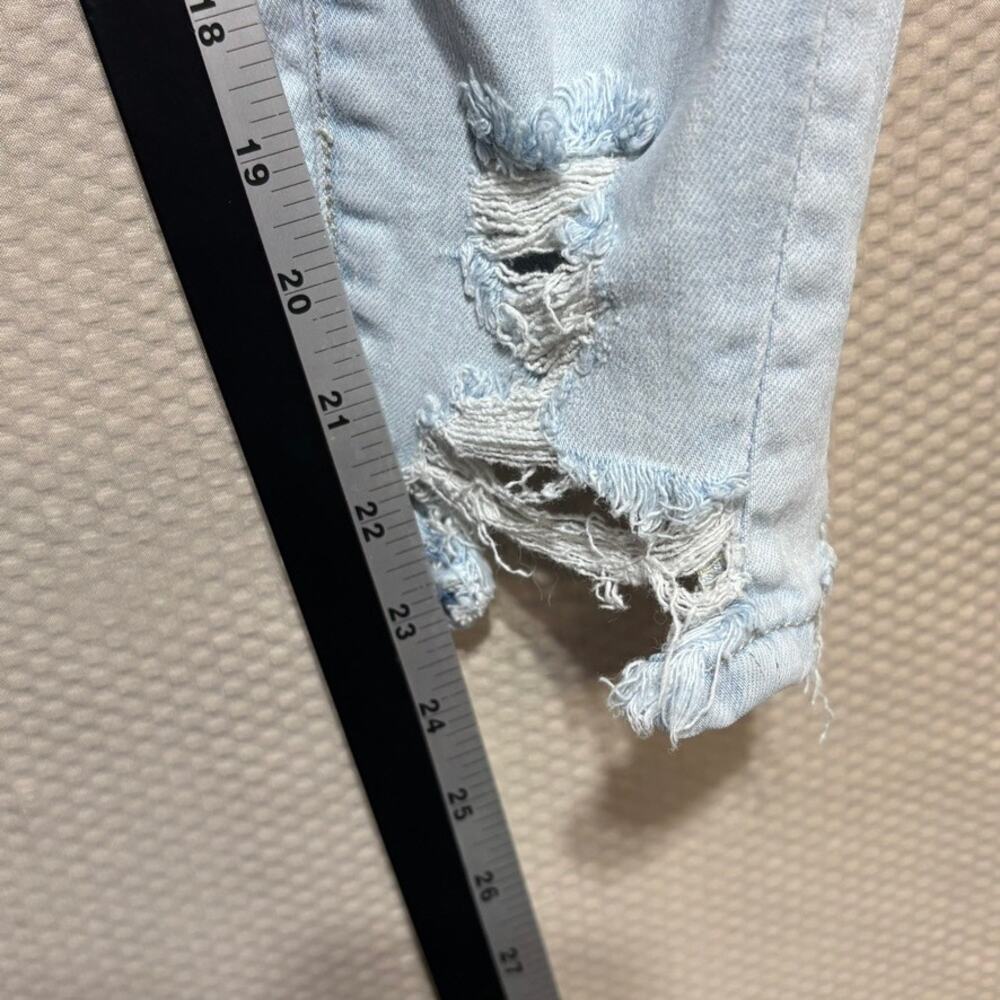 American Eagle Outfitters Heavy Distressed Ripped Light Wash Jeans 14 X-Short - Picture 8 of 11